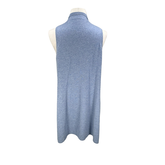 Soft By Naadam Long Cardigan Waterfall Vest Women’s XL Blue 100% Cashmere Open - Picture 4 of 8